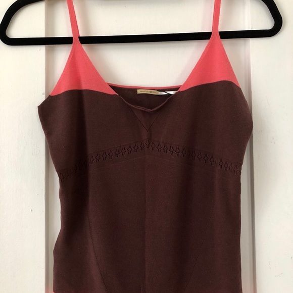 NWT MAX STUDIO Brown W/Straps Knit Top V-neck S - Picture 5 of 6